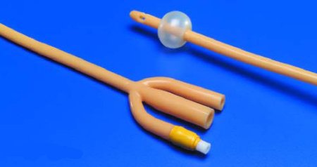 Cardinal Foley Catheter Dover™ 3-Way Standard Tip 5 cc Balloon 26 Fr. Silicone Elastomer Coated Latex