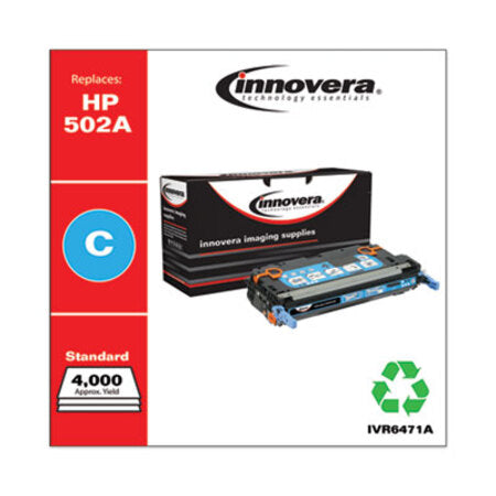 Innovera® Remanufactured Cyan Toner, Replacement for HP 502A (Q6471A), 4,000 Page-Yield