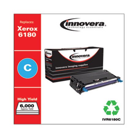 Innovera® Remanufactured Cyan High-Yield Toner, Replacement for Xerox 6180 (113R00723), 6,000 Page-Yield