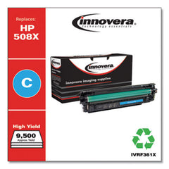 Innovera® Remanufactured Cyan High-Yield Toner, Replacement for HP 508X (CF361X), 9,500 Page-Yield