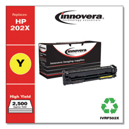 Innovera® Remanufactured Yellow High-Yield Toner, Replacement for HP 202X (CF502X), 2,500 Page-Yield