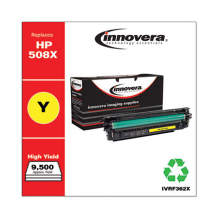 Innovera® Remanufactured Yellow High-Yield Toner, Replacement for HP 508X (CF362X), 9,500 Page-Yield