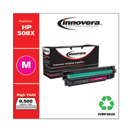 Innovera® Remanufactured Magenta High-Yield Toner, Replacement for HP 508X (CF363X), 9,500 Page-Yield