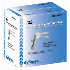 Dynarex Vaginal Speculum dynarex® Graves NonSterile Office Grade Polystyrene Medium Double Blade Duckbill Disposable Corded Light Source Compatible - M-669008-3906 - Case of 100