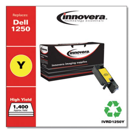 Innovera® Remanufactured Yellow High-Yield Toner, Replacement for Dell 1250 (331-0779), 1,400 Page-Yield