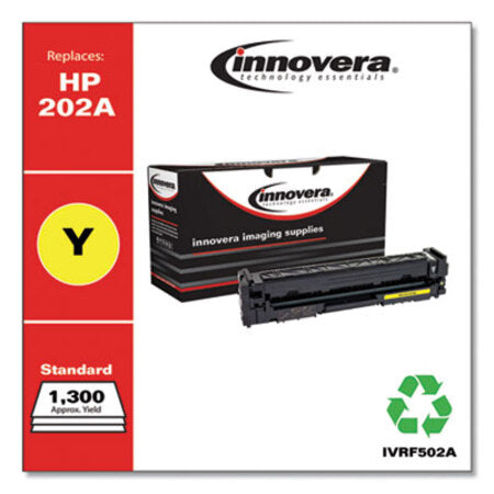 Innovera® Remanufactured Yellow Toner, Replacement for HP 202A (CF502A), 1,300 Page-Yield