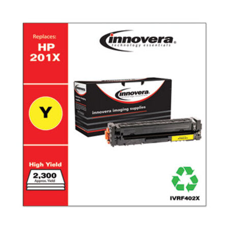 Innovera® Remanufactured Yellow High-Yield Toner, Replacement for HP 201X (CF402X), 2,300 Page-Yield