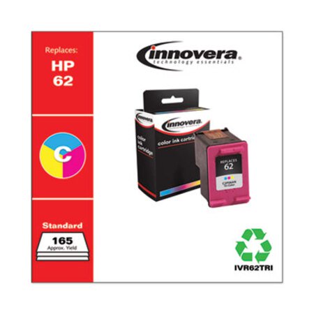 Innovera® Remanufactured Tri-Color Ink, Replacement for HP 62 (C2P06AN), 165 Page-Yield