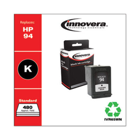 Innovera® Remanufactured Black Ink, Replacement for HP 94 (C8765WN), 480 Page-Yield