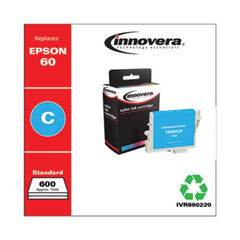 Innovera® Remanufactured Cyan Ink, Replacement for Epson 60 (T060220), 600 Page-Yield