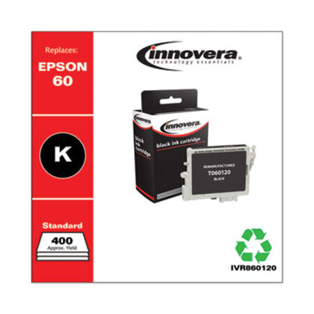 Innovera® Remanufactured Black Ink, Replacement for Epson 60 (T060120), 400 Page-Yield