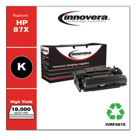 Innovera® Remanufactured Black High-Yield Toner, Replacement for HP 87X (CF287X), 18,000 Page-Yield