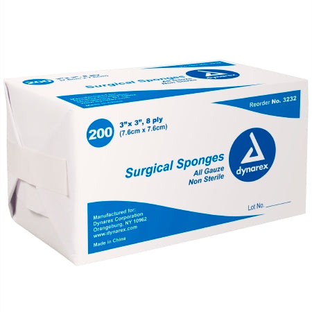 Dynarex Gauze Sponge Dynarex® Gauze 8-Ply 3 X 3 Inch Square NonSterile