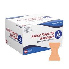 Dynarex Adhesive Strip Dynarex® 1-3/4 X 3 Inch Fabric Fingertip White Sterile
