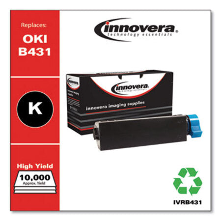 Innovera® Remanufactured Black Toner, Replacement for Oki B431 (44574901), 10,000 Page-Yield