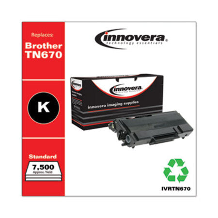 Innovera® Remanufactured Black High-Yield Toner, Replacement for Brother TN670, 7,500 Page-Yield