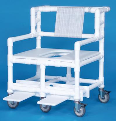IPU Bariatric Shower Chair ipu® Fixed Arm PVC Frame Mesh Back 30 Inch Seat Width