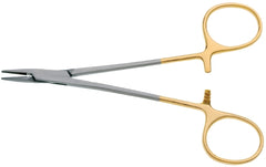BR Surgical Needle Holder 5-1/8 Inch Length Straight Serrated Jaws Finger Ring Handle - M-671843-4443 - Each