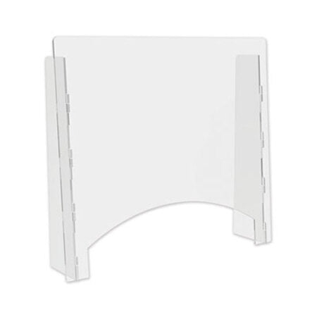 Deflecto® Counter Top Barrier with Pass Thru, 27" x 6" x 23.75", Polycarbonate, Clear, 2/Carton