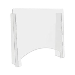 Deflecto® Counter Top Barrier with Pass Thru, 27" x 6" x 23.75", Polycarbonate, Clear, 2/Carton