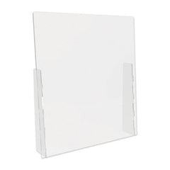 Deflecto® Counter Top Barrier with Full Shield, 31.75" x 6" x 36", Acrylic, Clear, 2/Carton