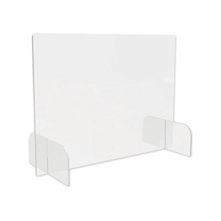 Deflecto® Counter Top Barrier with Full Shield and Feet, 31" x 14" x 23", Acrylic, Clear, 2/Carton
