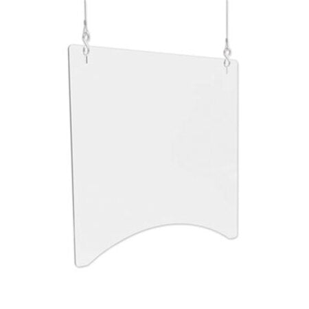 Deflecto® Hanging Barrier, 23.75" x 35.75", Polycarbonate, Clear, 2/Carton