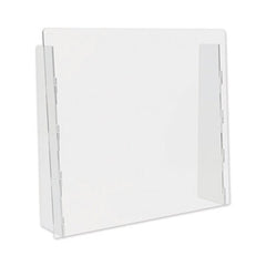 Deflecto® Counter Top Barrier with Full Shield, 27" x 6" x 23.75", Polycarbonate, Clear, 2/Carton