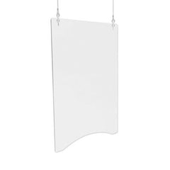 Deflecto® Hanging Barrier, 23.75" x 35.75", Acrylic, Clear, 2/Carton