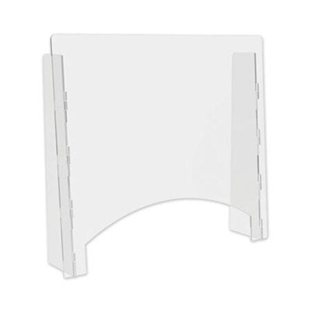 Deflecto® Counter Top Barrier with Pass Thru, 27" x 6" x 23.75", Acrylic, Clear, 2/Carton
