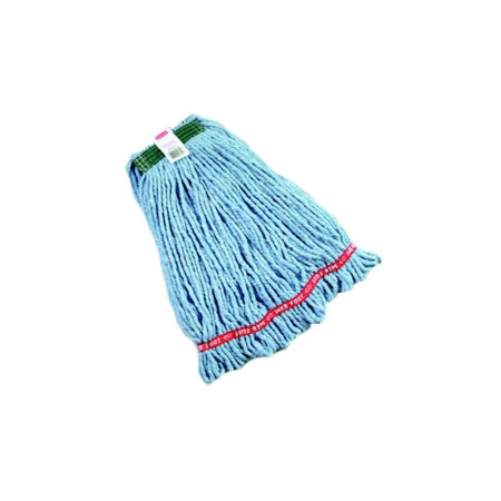 RJ Schinner Co Antimicrobial Wet String Mop Head Rubbermaid® Web Foot® Shrinkless Looped-end Medium Blue Cotton / Synthetic Fiber Reusable - M-672250-3733 - Case of 6