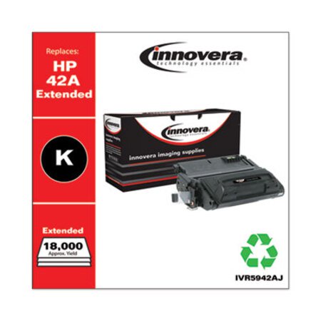 Innovera® Remanufactured Black Extended-Yield Toner, Replacement for HP 42A (Q5942AJ), 18,000 Page-Yield