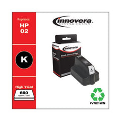 Innovera® Remanufactured Black Ink, Replacement for HP 02 (C8721WN), 660 Page-Yield