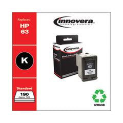 Innovera® Remanufactured Black Ink, Replacement for HP 63 (F6U62AN), 190 Page-Yield