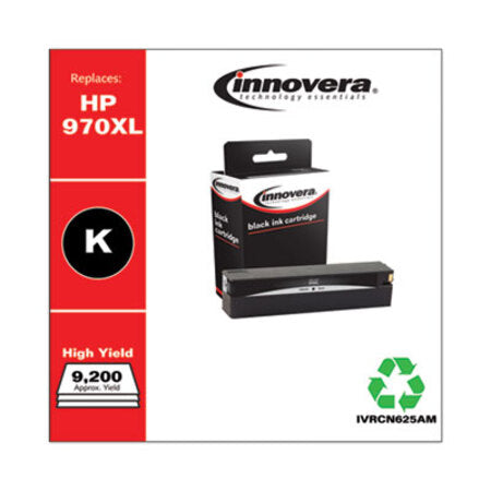 Innovera® Remanufactured Black High-Yield Ink, Replacement for HP 970XL (CN625AM), 9,200 Page-Yield