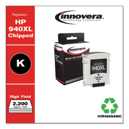 Innovera® Remanufactured Black High-Yield Ink, Replacement for HP 940XL (C4906AN), 2,200 Page-Yield