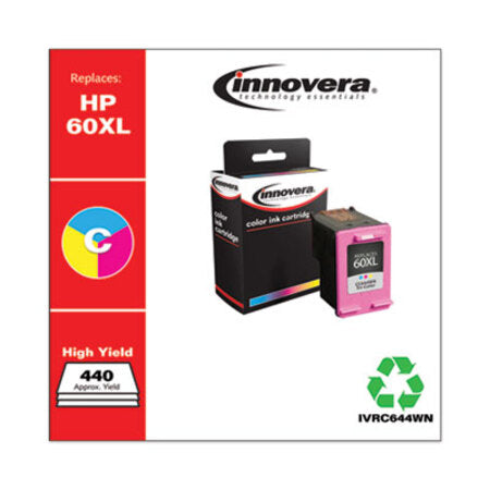 Innovera® Remanufactured Tri-Color High-Yield Ink, Replacement for HP 60XL (CC644WN), 440 Page-Yield