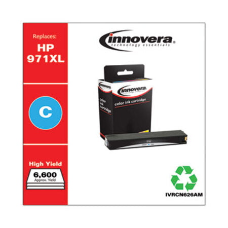 Innovera® Remanufactured Cyan High-Yield Ink, Replacement for HP 971XL (CN626AM), 6,600 Page-Yield