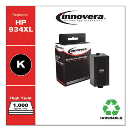 Innovera® Remanufactured Black High-Yield Ink, Replacement for HP 934XL (C2P23AN), 1,000 Page-Yield