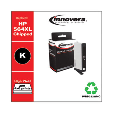 Innovera® Remanufactured Photo Black High-Yield Ink, Replacement for HP 564XL (CB322WN), 290 Page-Yield