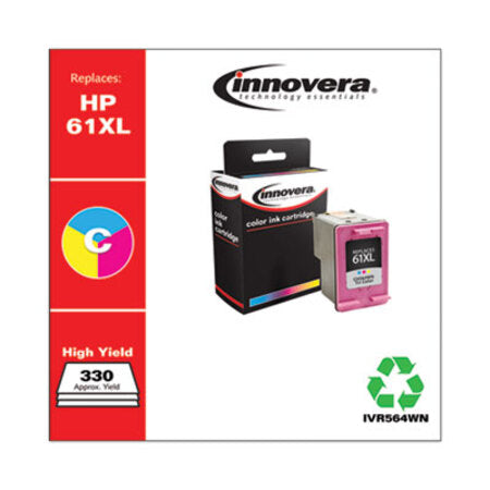 Innovera® Remanufactured Tri-Color High-Yield Ink, Replacement for HP 61XL (CH564WN), 330 Page-Yield