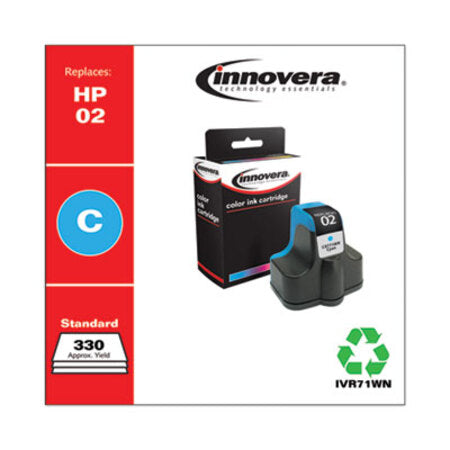 Innovera® Remanufactured Cyan Ink, Replacement for HP 02 (C8771WN), 400 Page-Yield