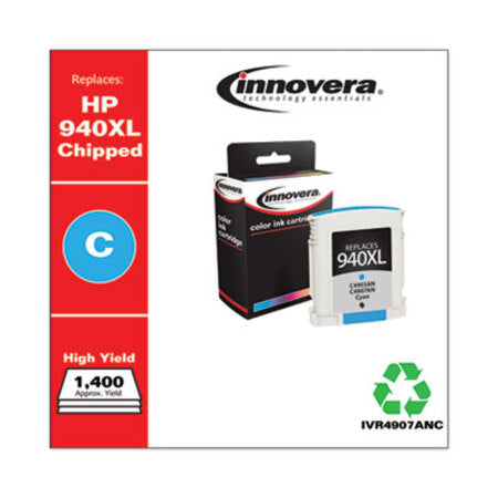 Innovera® Remanufactured Cyan High-Yield Ink, Replacement for HP 940XL (C4907AN), 1,400 Page-Yield