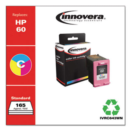 Innovera® Remanufactured Tri-Color Ink, Replacement for HP 60 (CC643WN), 165 Page-Yield