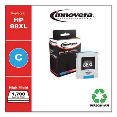 Innovera® Remanufactured Cyan High-Yield Ink, Replacement for HP 88XL (C9391AN), 1,700 Page-Yield