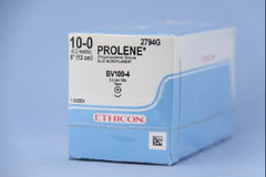 Suture with Needle Prolene Nonabsorbable Uncoated Blue Suture Monofilament Polypropylene Suture Size 10 - 0 5 Inch Suture 1-Needle 3.9 mm Length 3/8 Circle Taper Point Needle