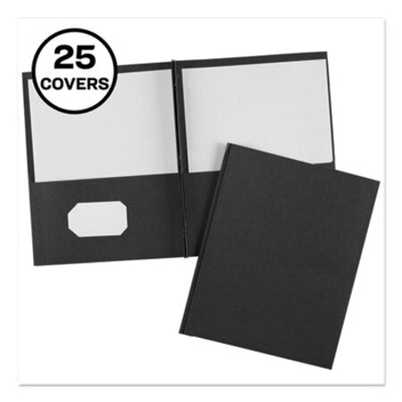 Avery® Two-Pocket Folder, Prong Fastener, Letter, 1/2" Capacity, Black, 25/Box