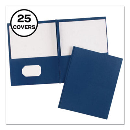 Avery® Two-Pocket Folder, Prong Fastener, Letter, 1/2" Capacity, Dark Blue, 25/Box