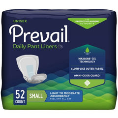 First Quality Bladder Control Pad Prevail® Daily Pant Liners 12-1/2 Inch Length Moderate Absorbency Polymer Core Small Adult Unisex Disposable - M-677283-3187 - Case of 4