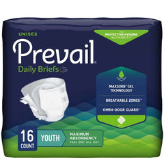 First Quality Unisex Youth / Adult Incontinence Brief Prevail® X-Small Disposable Heavy Absorbency - M-677289-2889 - Case of 6